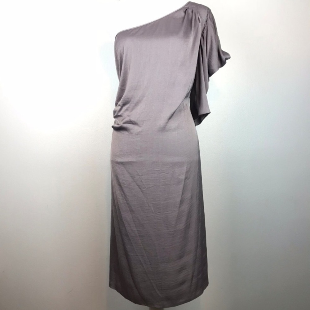 NWT BCBGMaxazira Sateen Pleated One Shoulder Dress